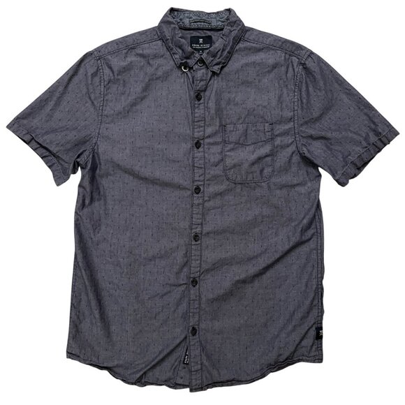 Roark Revival Shirt Mens Size M Short Sleeve Button Geometric Pocket Blue - Picture 1 of 5